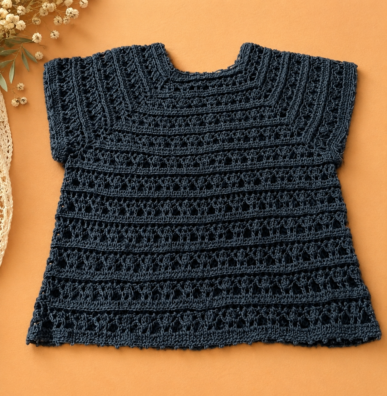 Dark Grey Crochet Top